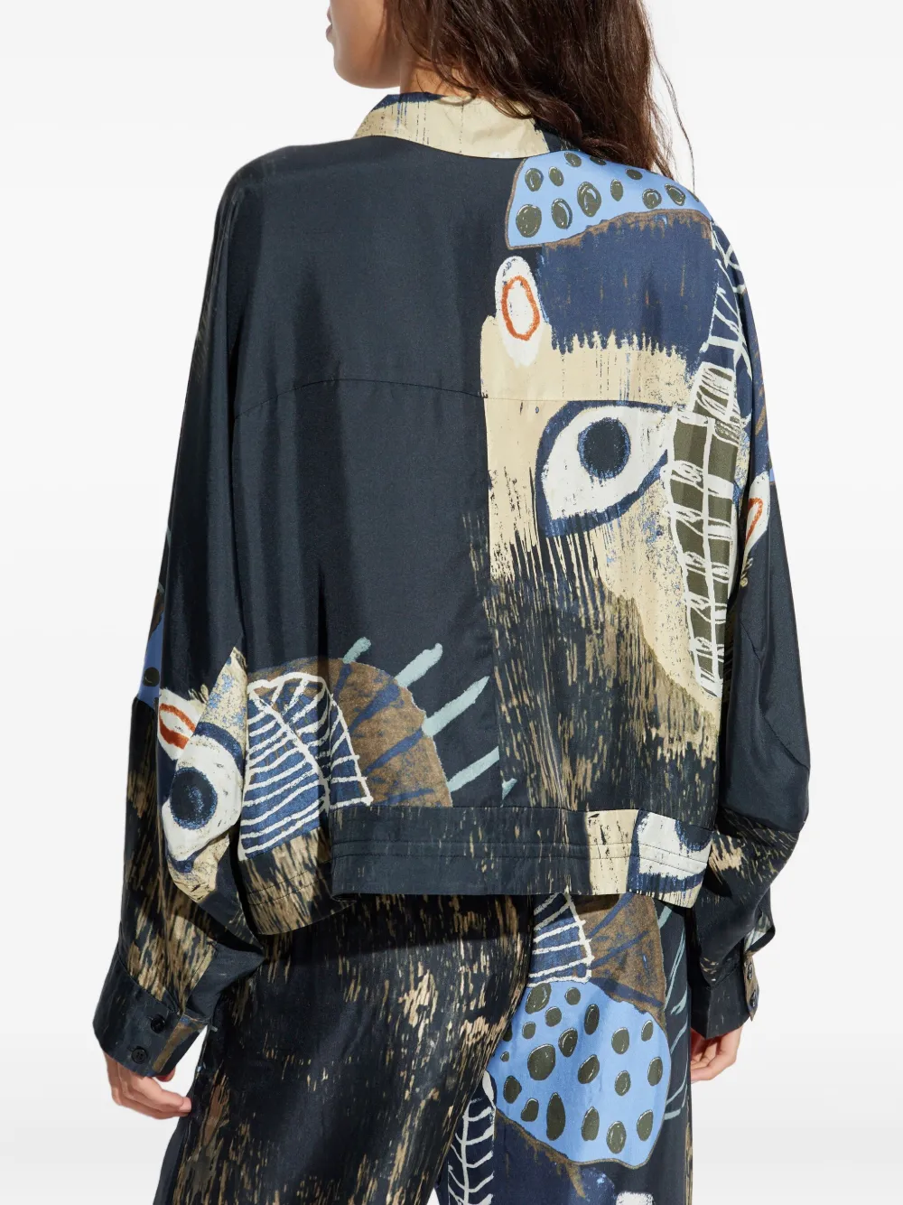 Munthe Loasta Abstract-print Drawstring Top In Multi