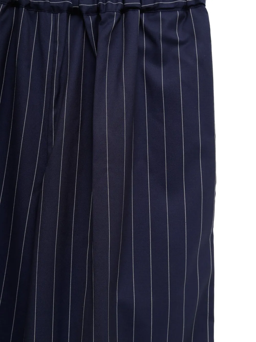 Comme Des Garçons Striped Trousers In Blue