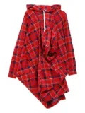 Comme Des Garçons plaid-pattern hoodie - Red