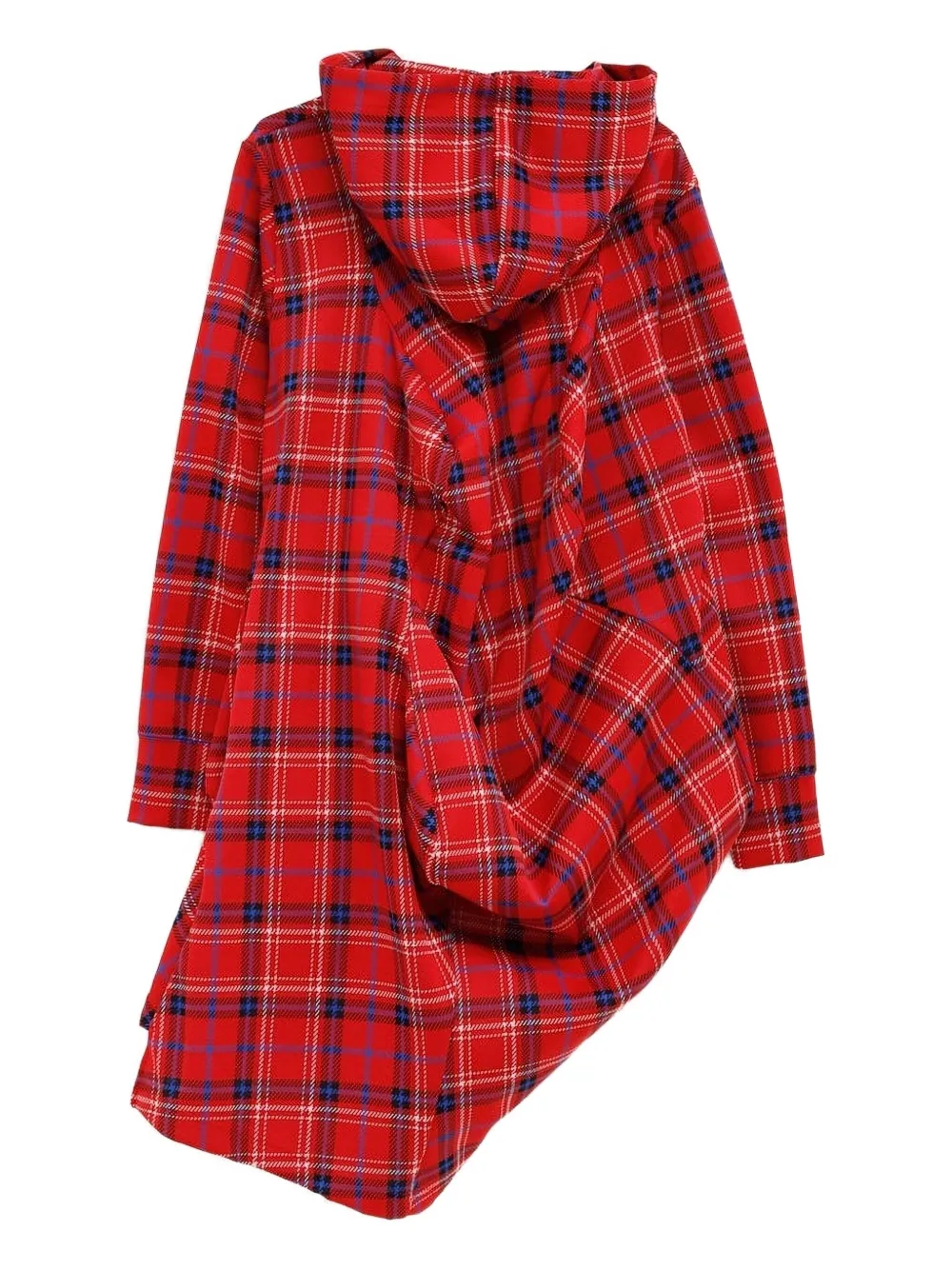 Comme Des Garçons Plaid-pattern Hoodie In Red