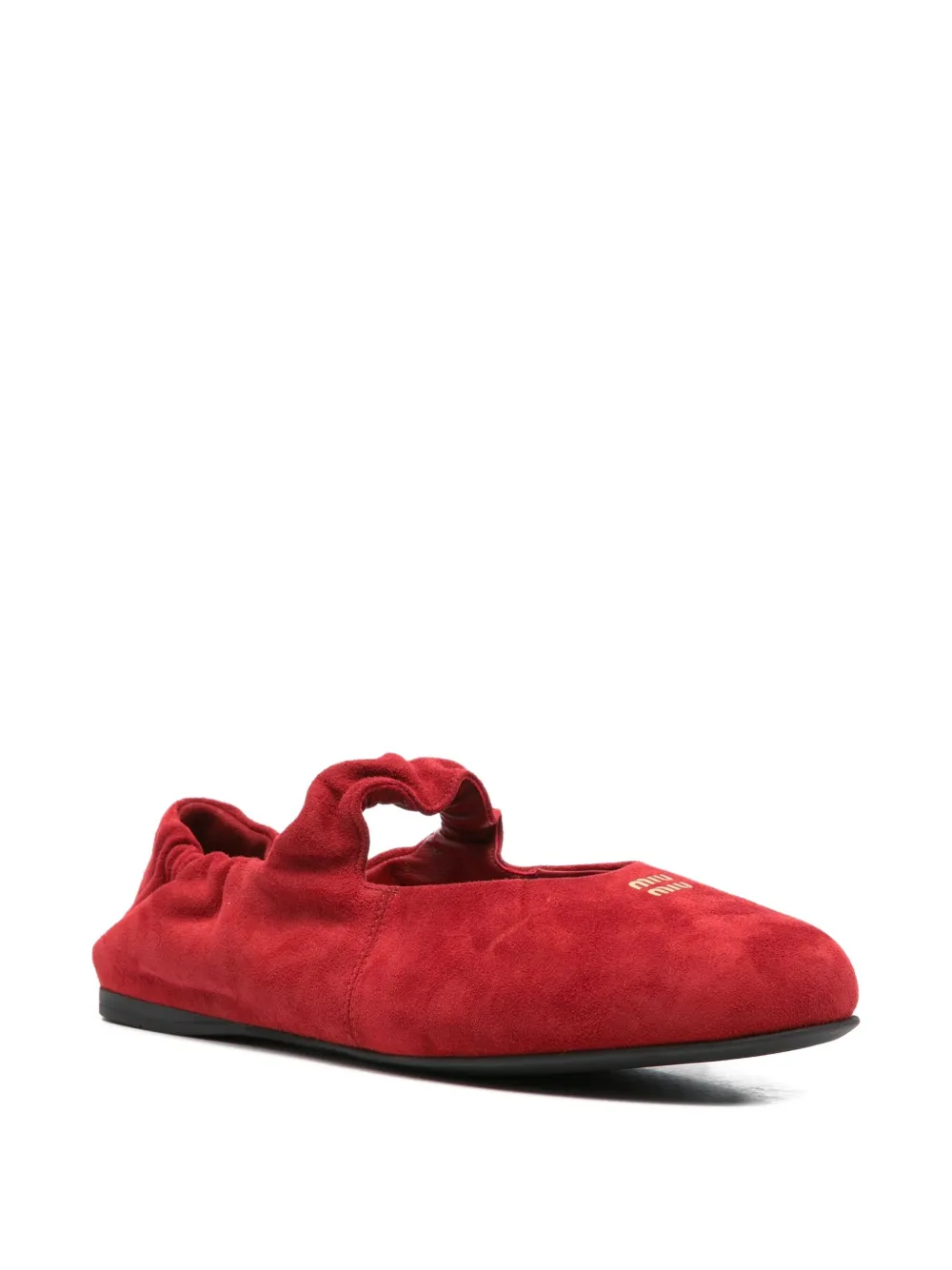 Miu Miu suede ballet flats - Rood