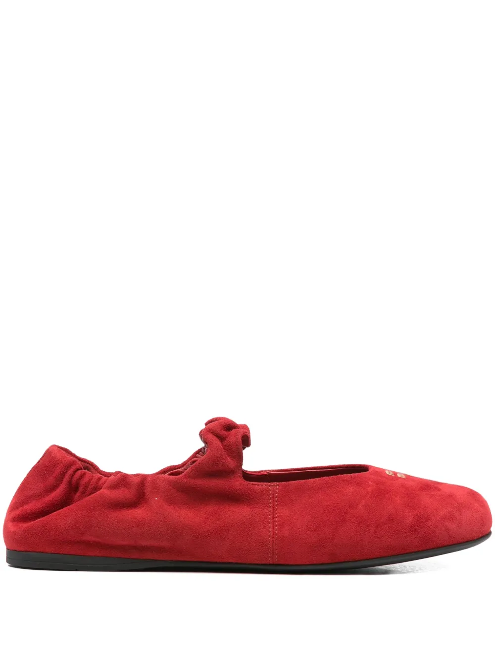 Miu Suède ballerina's Rood