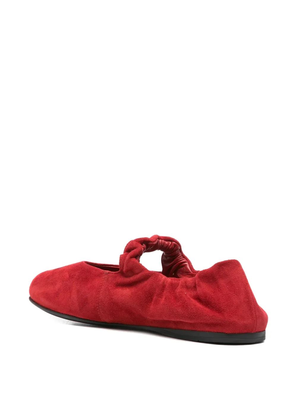 Miu Suède ballerina's Rood