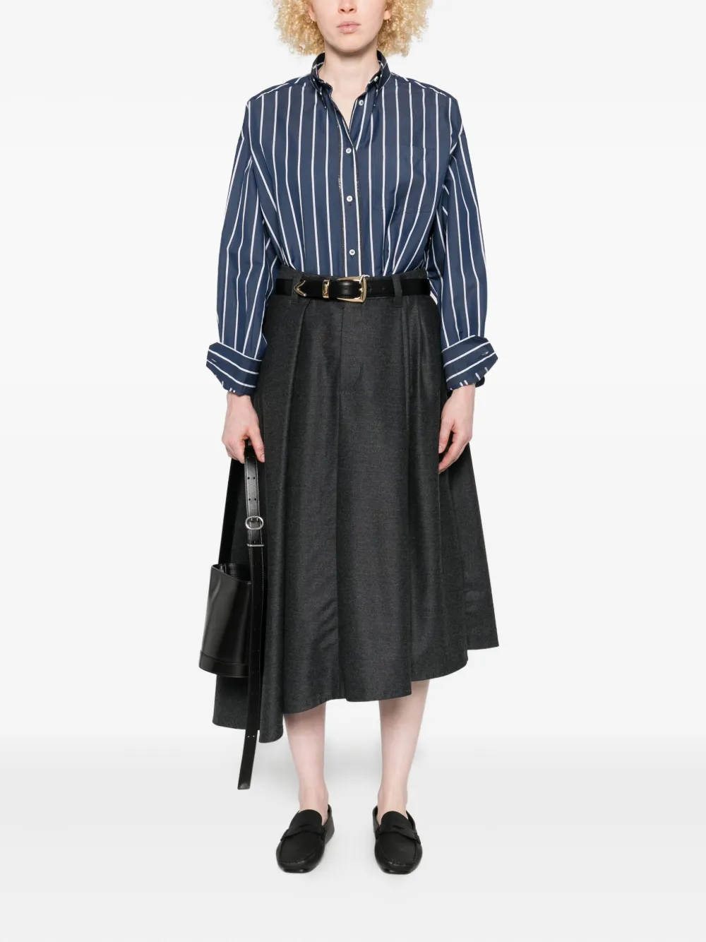 Brunello Cucinelli striped button-down shirt - Blauw