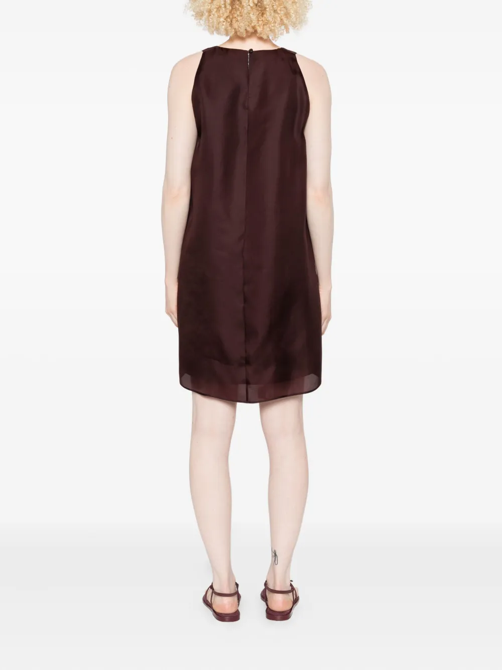 KHAITE Clay sleeveless silk dress Rood
