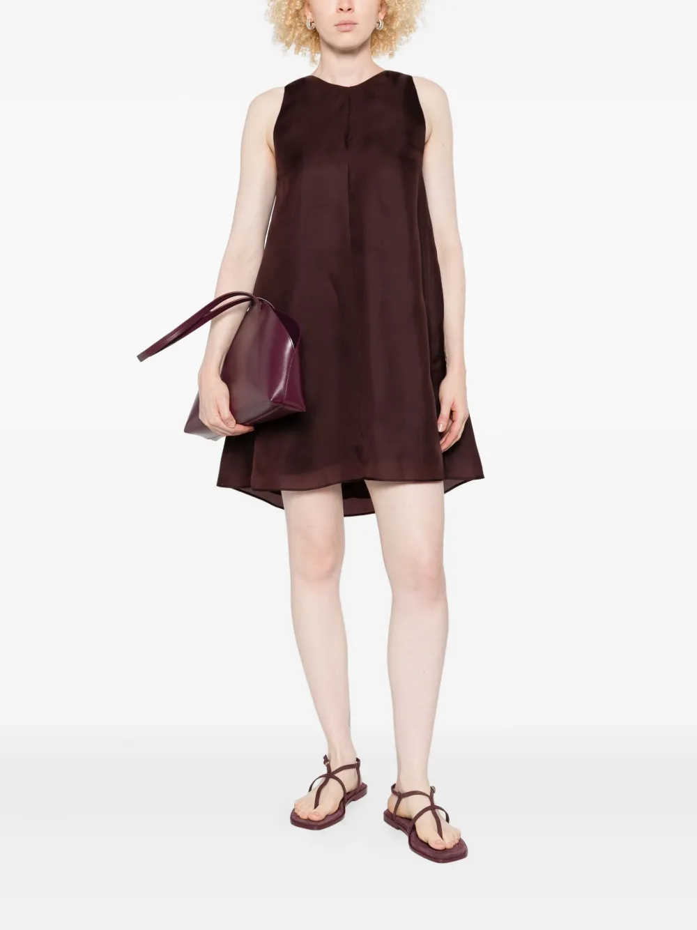 KHAITE Clay sleeveless silk dress - Rood