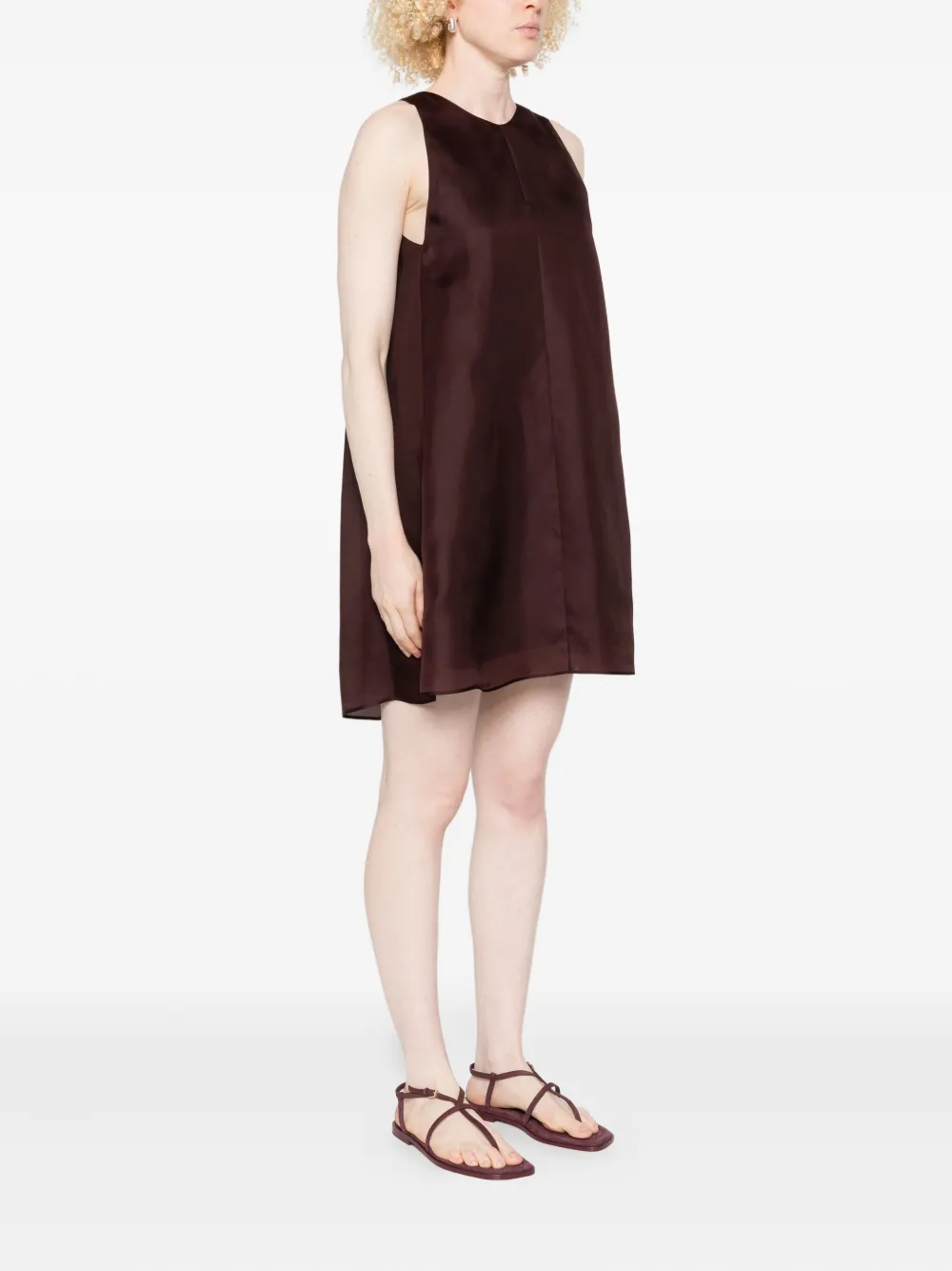 KHAITE Clay sleeveless silk dress Rood