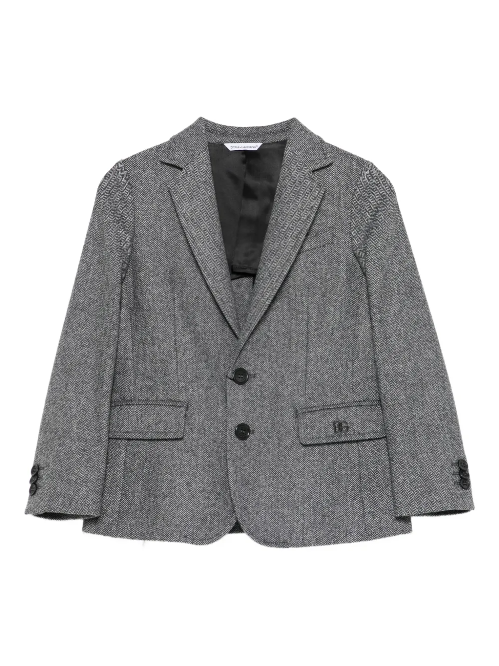 Dolce & Gabbana Kids herringbone blazer Grijs