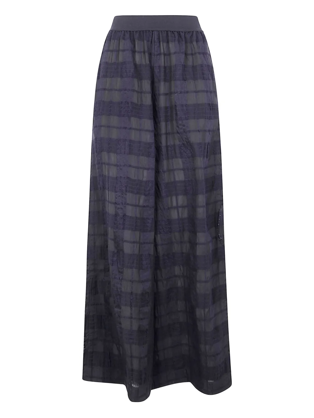 Uma Wang Checked Wool Trousers In Blue