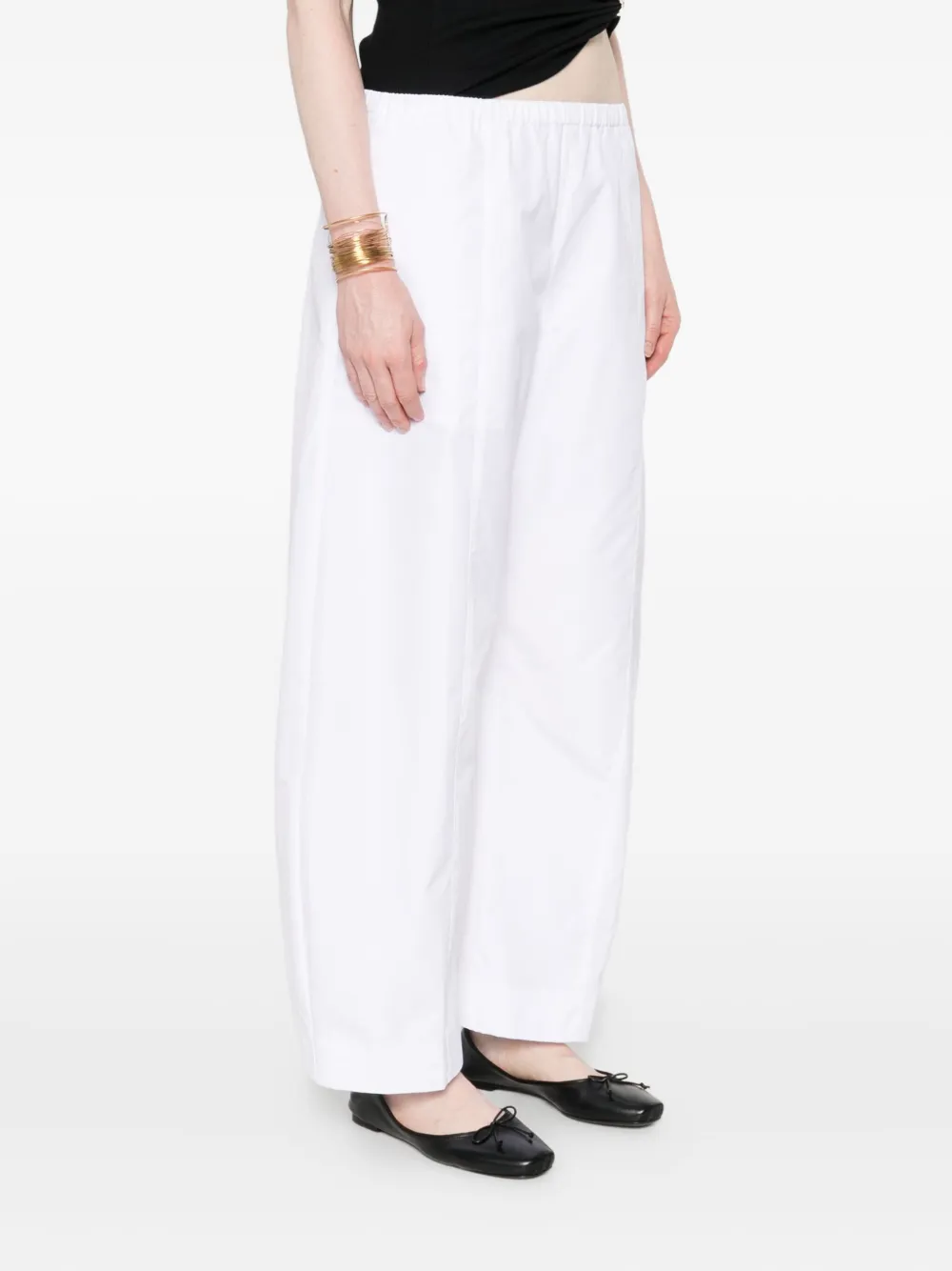 KHAITE Broek met elastische taille Wit