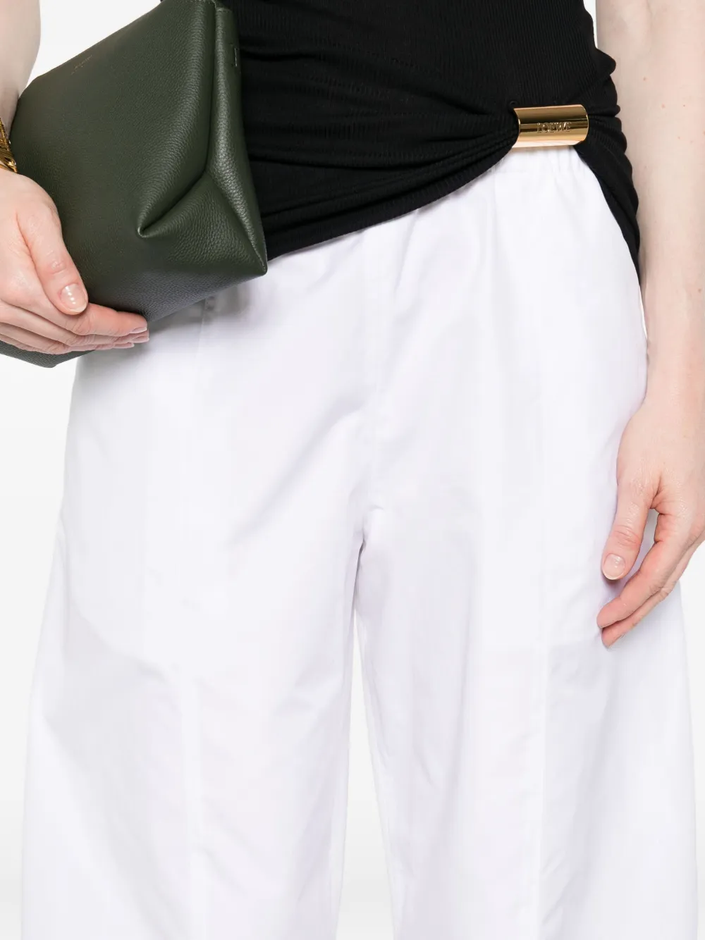 KHAITE Broek met elastische taille Wit