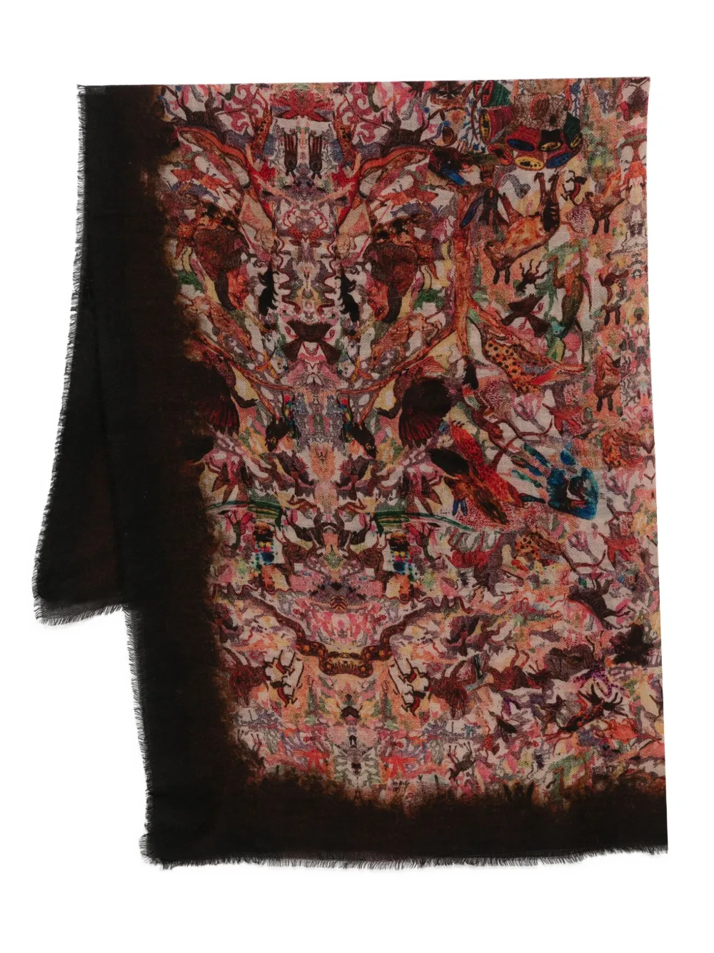 abstract-pattern print scarf