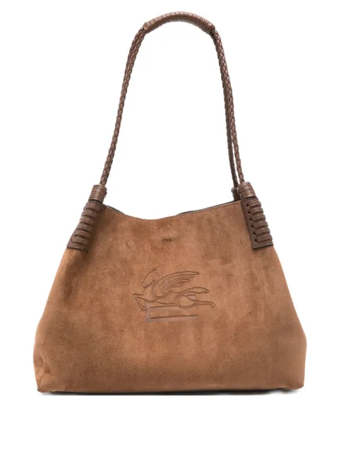 ETRO Libra braided-handle suede tote bag