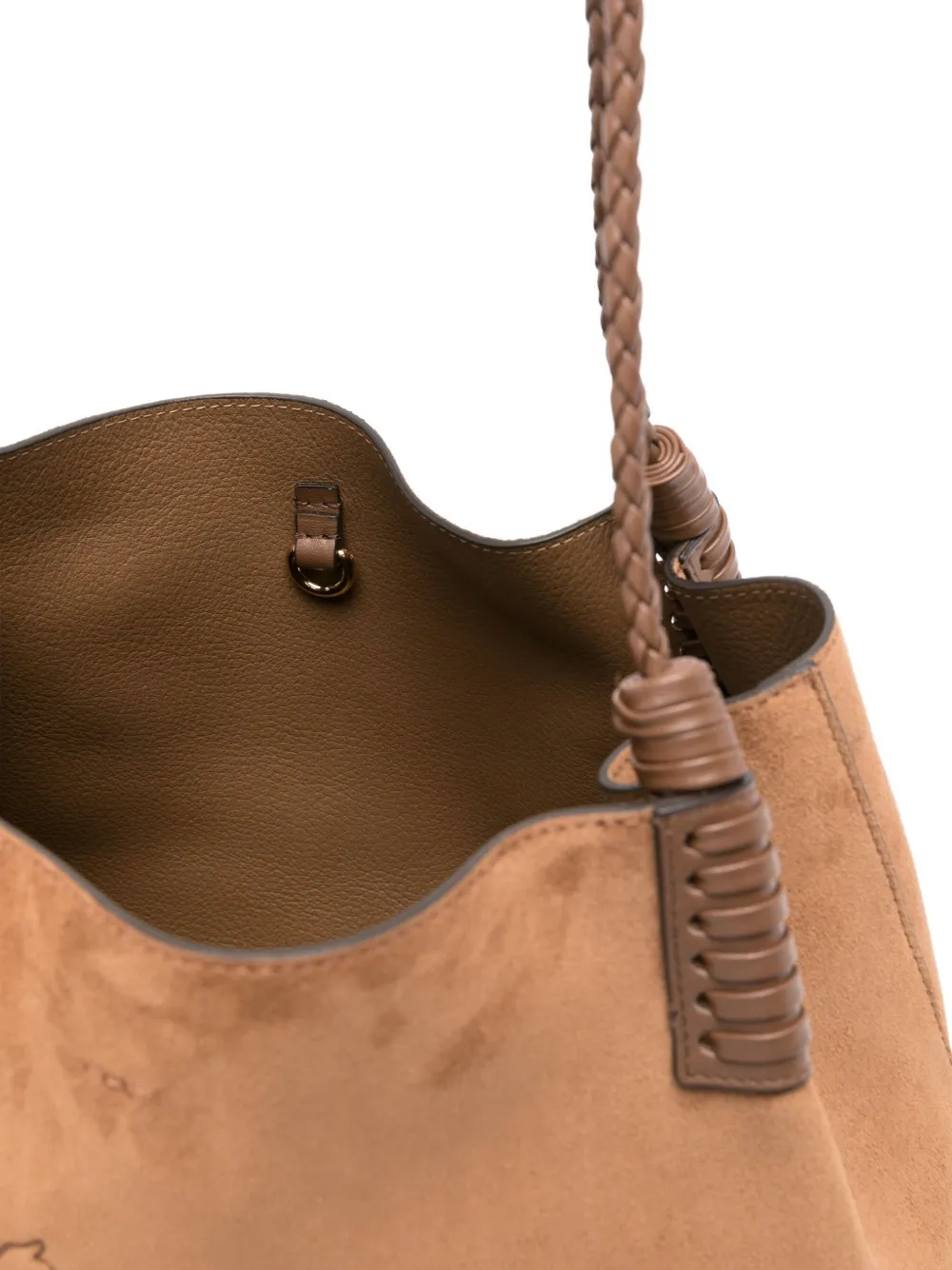 ETRO Libra braided-handle suede tote bag M0453 BROWN