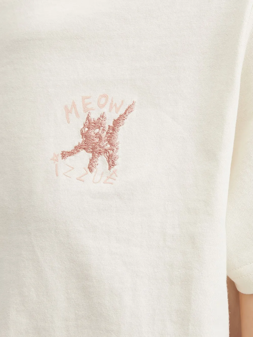Izzue Cat-embroidered T-shirt In Multi
