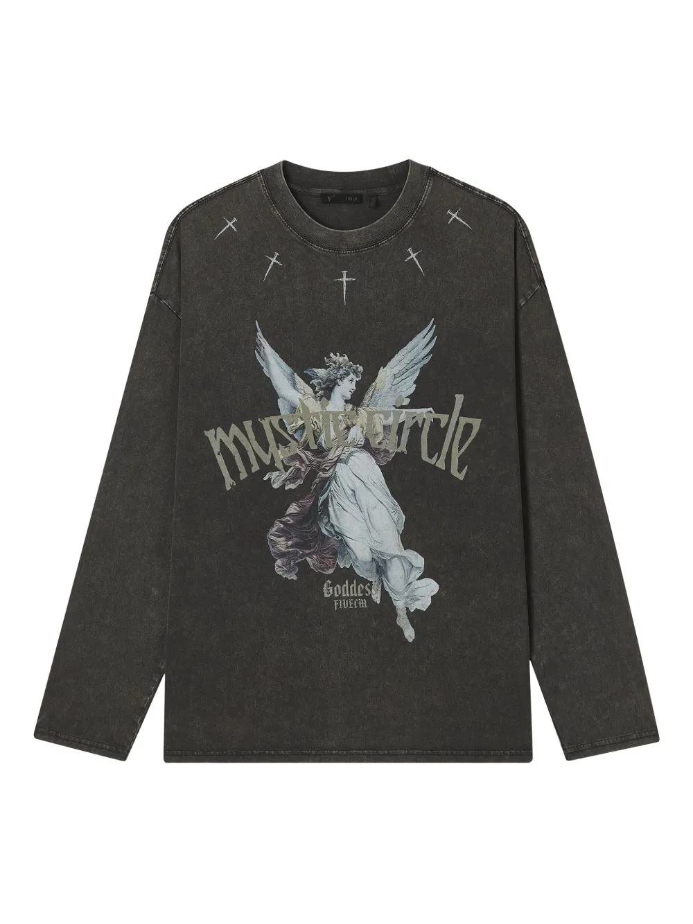 FIVE CM angel-print long-sleeve T-shirt | Grey | Image 1