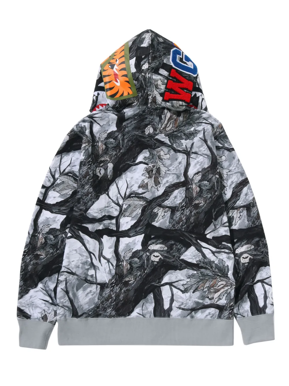 A BATHING APE Tree Edge Camo Shark hoodie met rits Zwart