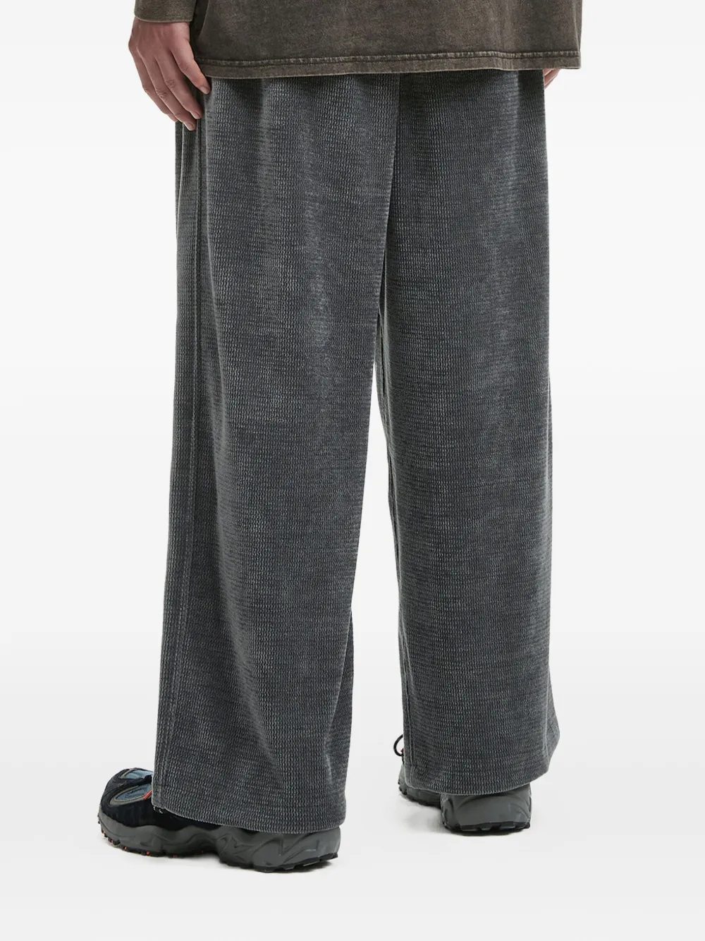 Five Cm Velour Textured Track Pants In Gray