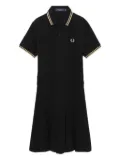 Fred Perry pleated polo mini day dress - Black