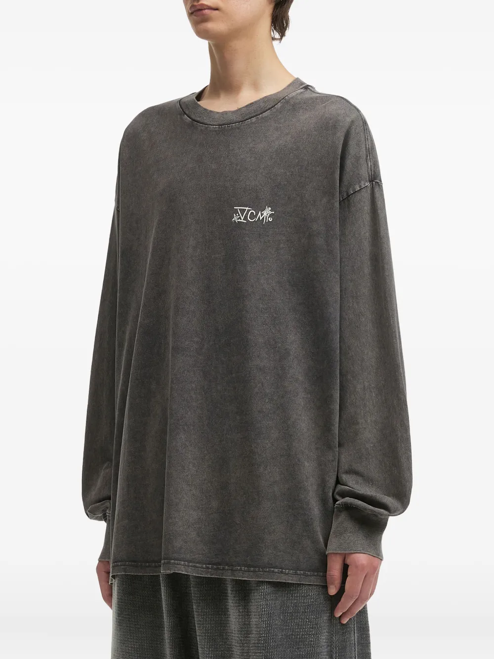 FIVE CM T-shirt met lange mouwen en acid wassing Grijs