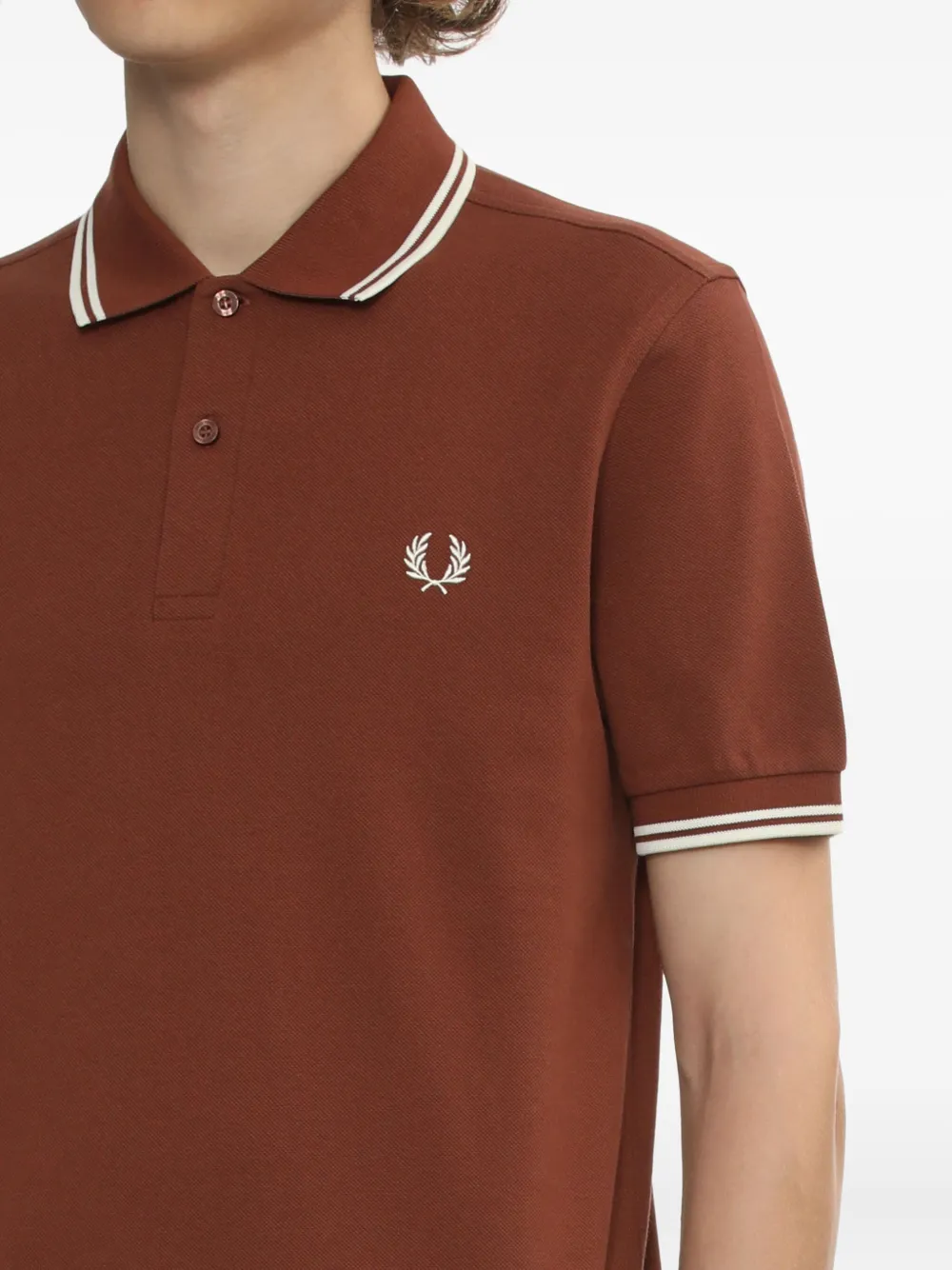 Fred Perry Poloshirt met gestreepte kraag Bruin