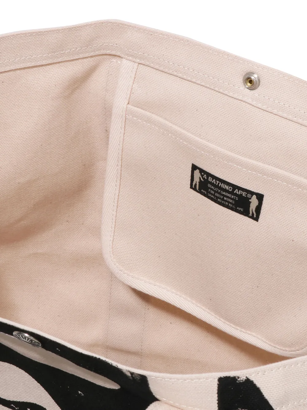 A BATHING APE graphic-logo tote bag Beige