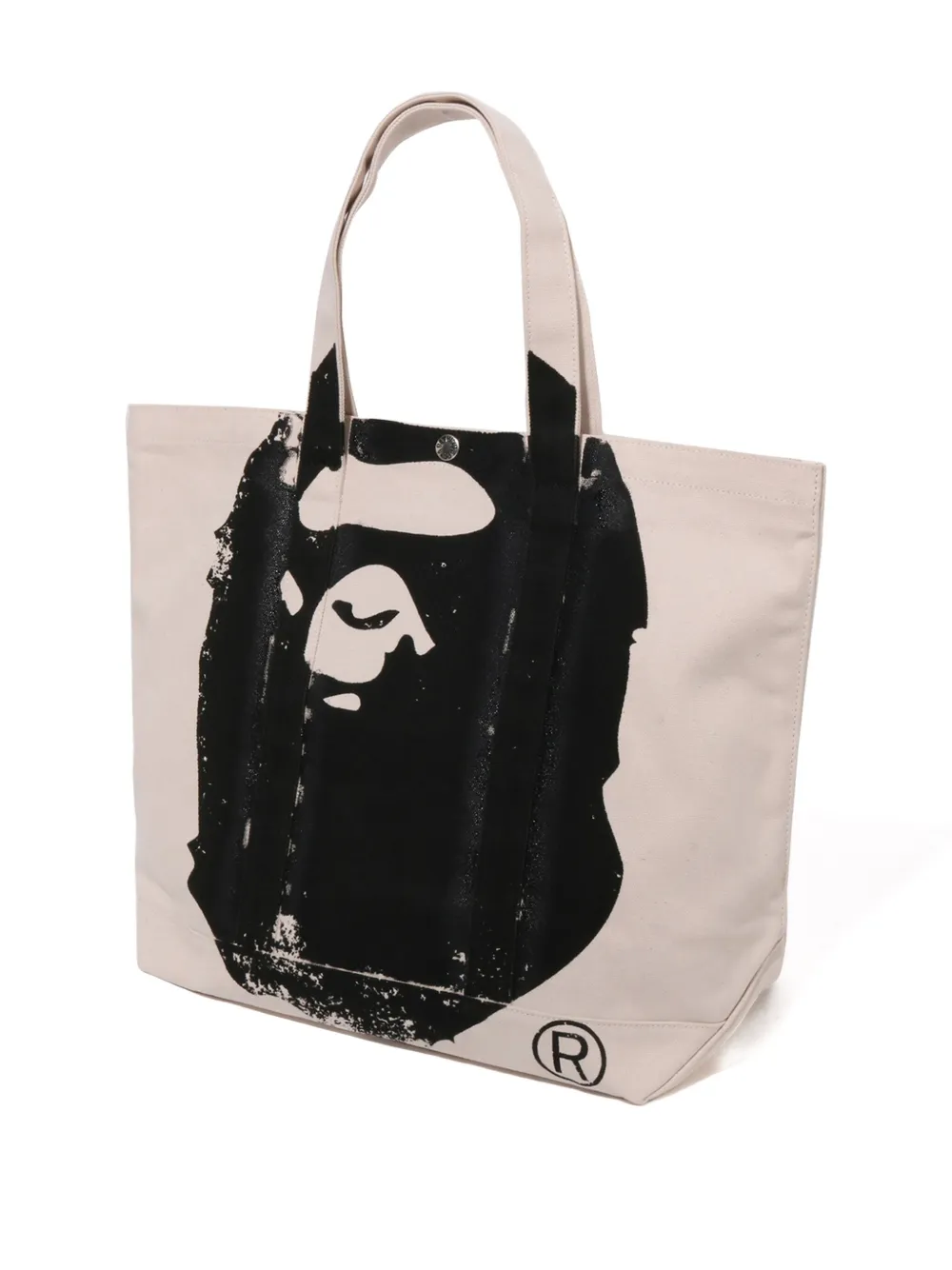 A BATHING APE graphic-logo tote bag Beige