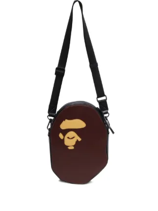 A BATHING APE® Logo Messenger Bag | Brown | FARFETCH