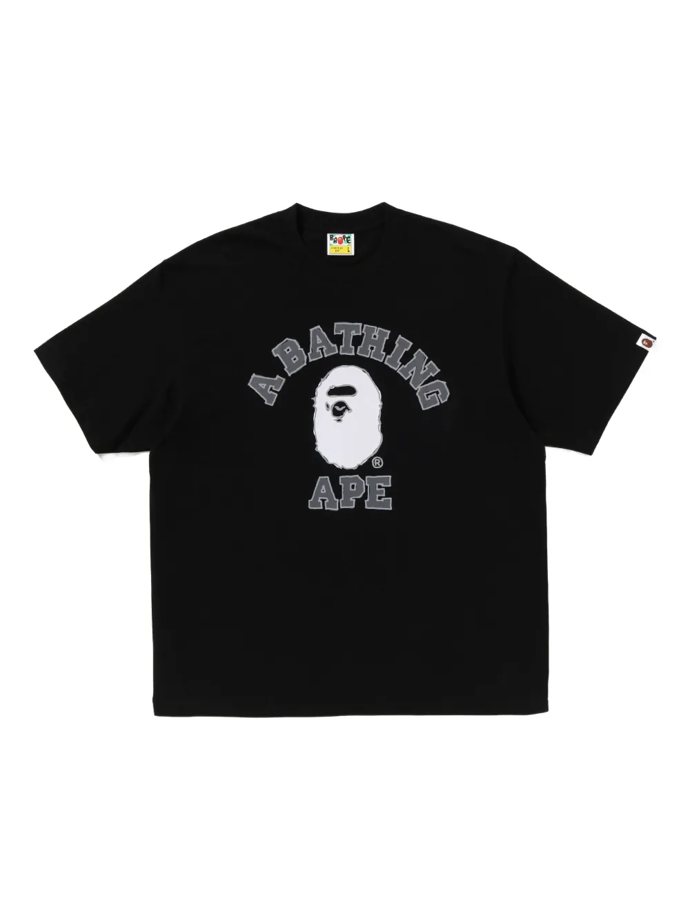 A BATHING APE logo-print T-shirt Zwart