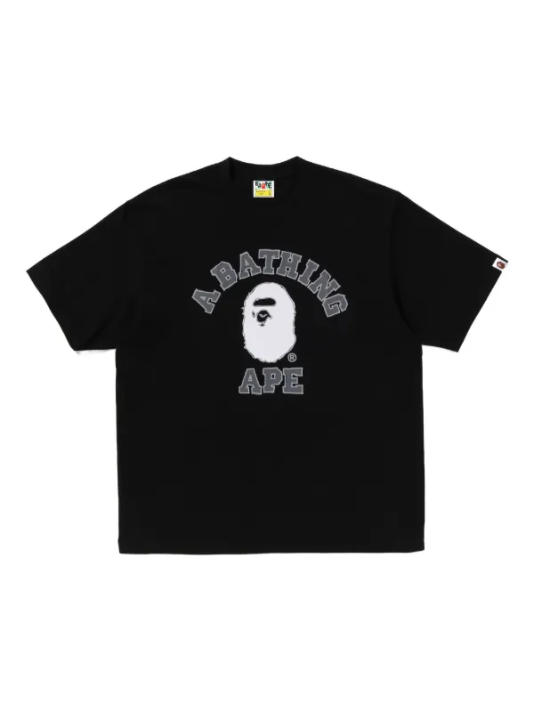 A BATHING APE® logo-print T-shirt | Black | FARFETCH RO