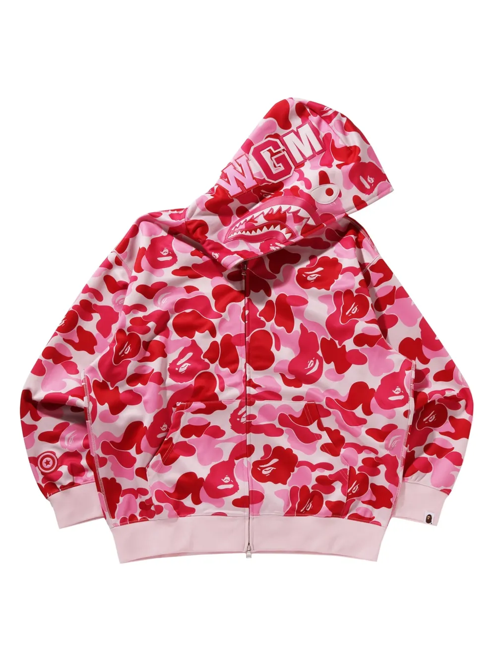 A BATHING APE Big ABC Camo hoodie met rits en haaidetail Rood