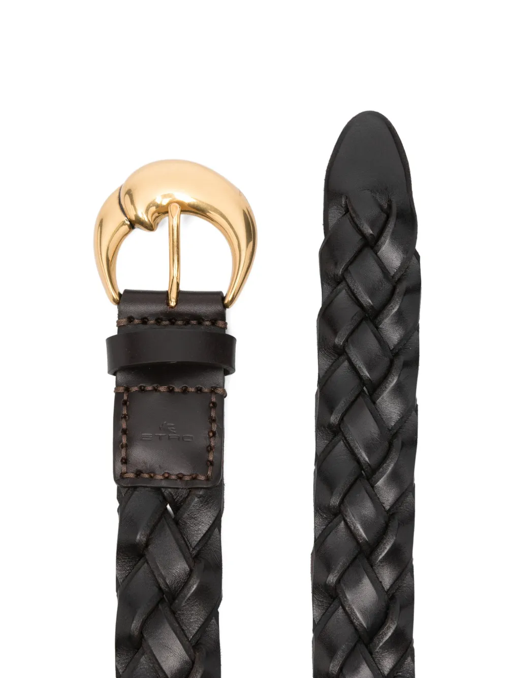 ETRO braided leather belt Bruin