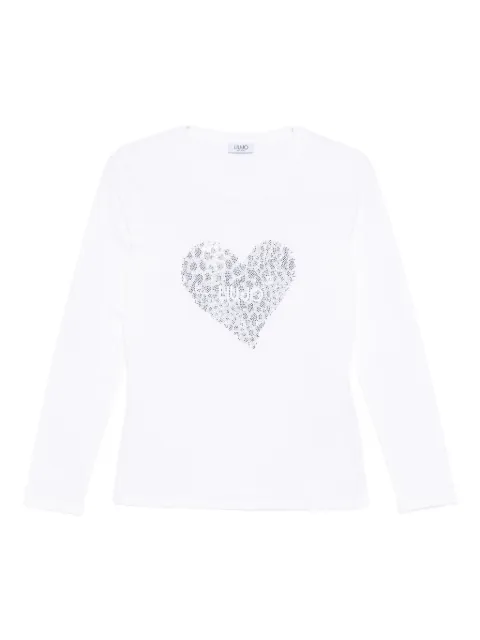 LIU JO heart-embellished long-sleeve T-shirt