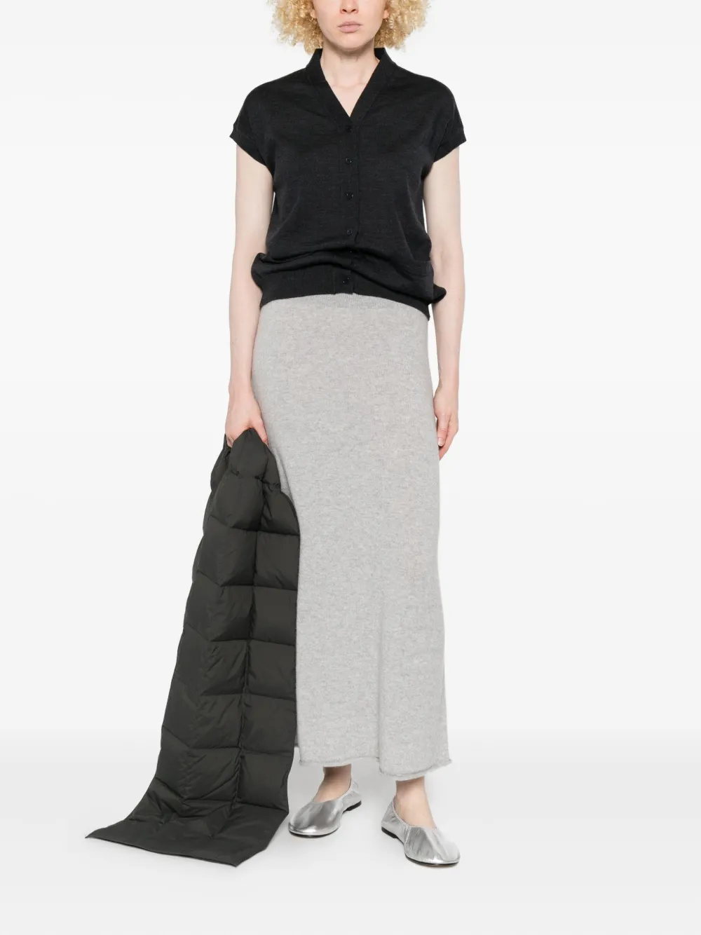 Vanisè cashmere maxi skirt - Grijs