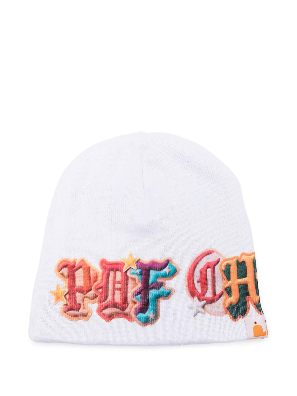 intarsia-logo beanie hat