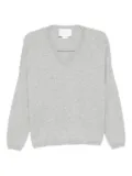 Vanisè pearl-embellished v-neck jumper - Grey