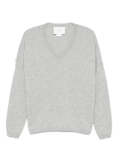 Vanisè pearl-embellished V-neck sweater