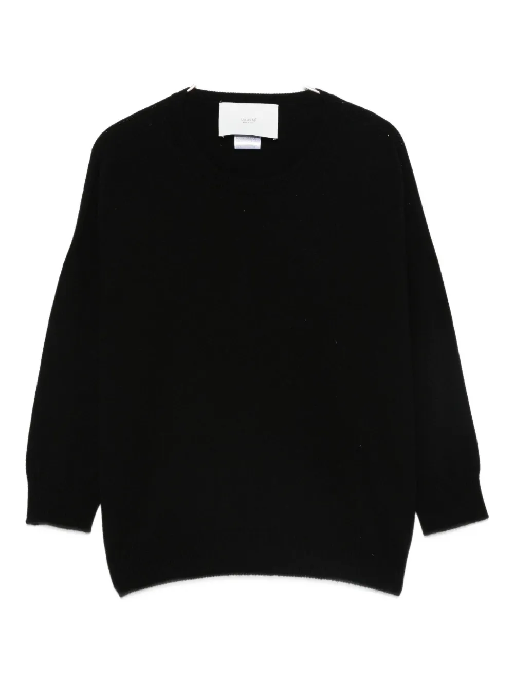 Vanisé Black Sweater With Relaxed Fit In Black