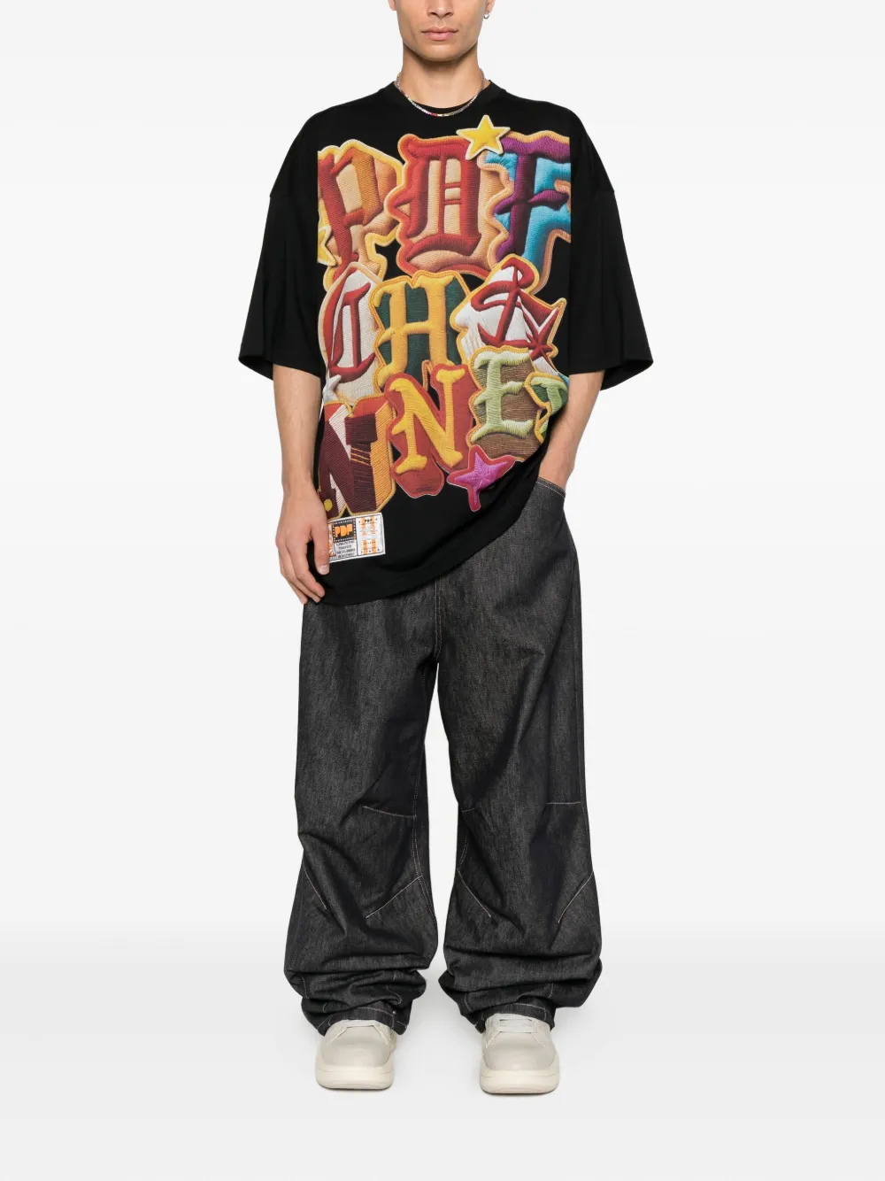PDF graphic-print T-shirt - Zwart