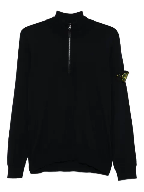 Stone Island half-zip logo-patch sweater