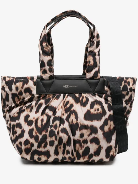 VeeCollective large Caba leopard-print tote bag