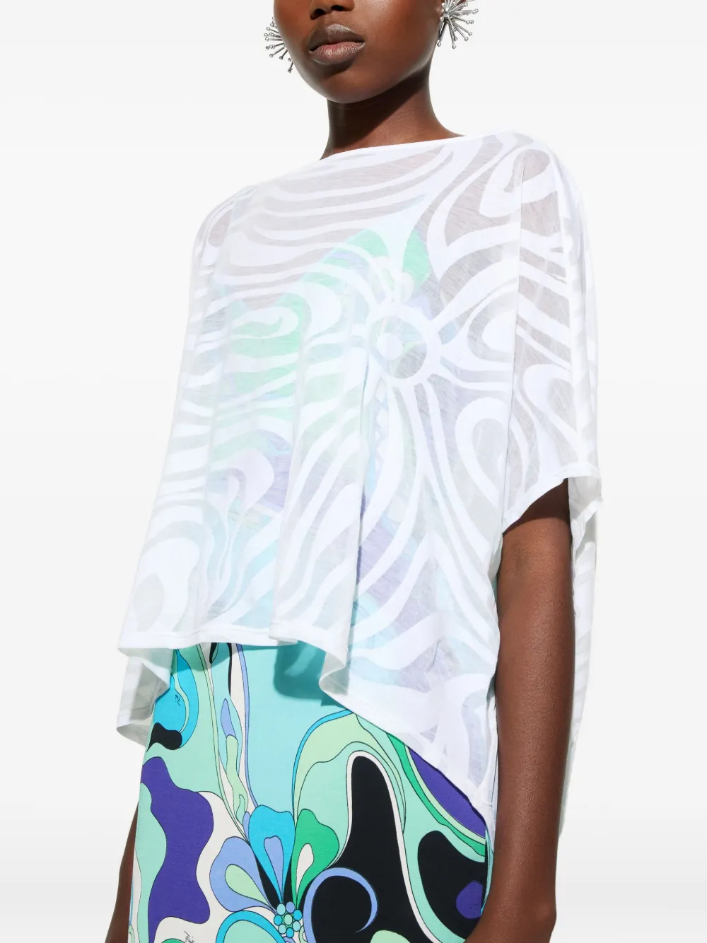 PUCCI abstract-print jersey dress Wit