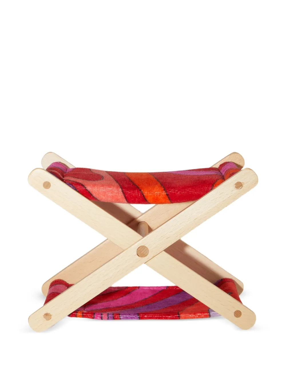  Pucci Striped-pattern Wood Headrest - Red 