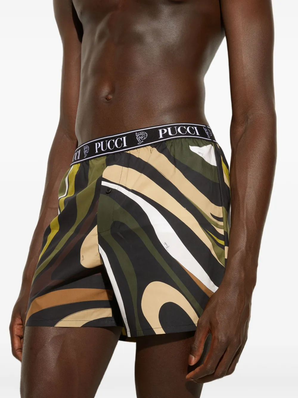 Pucci Swirl-print Poplin Boxers In Multi