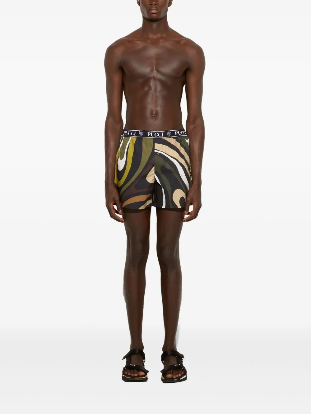 Pucci Swirl-print Poplin Boxers In Multi