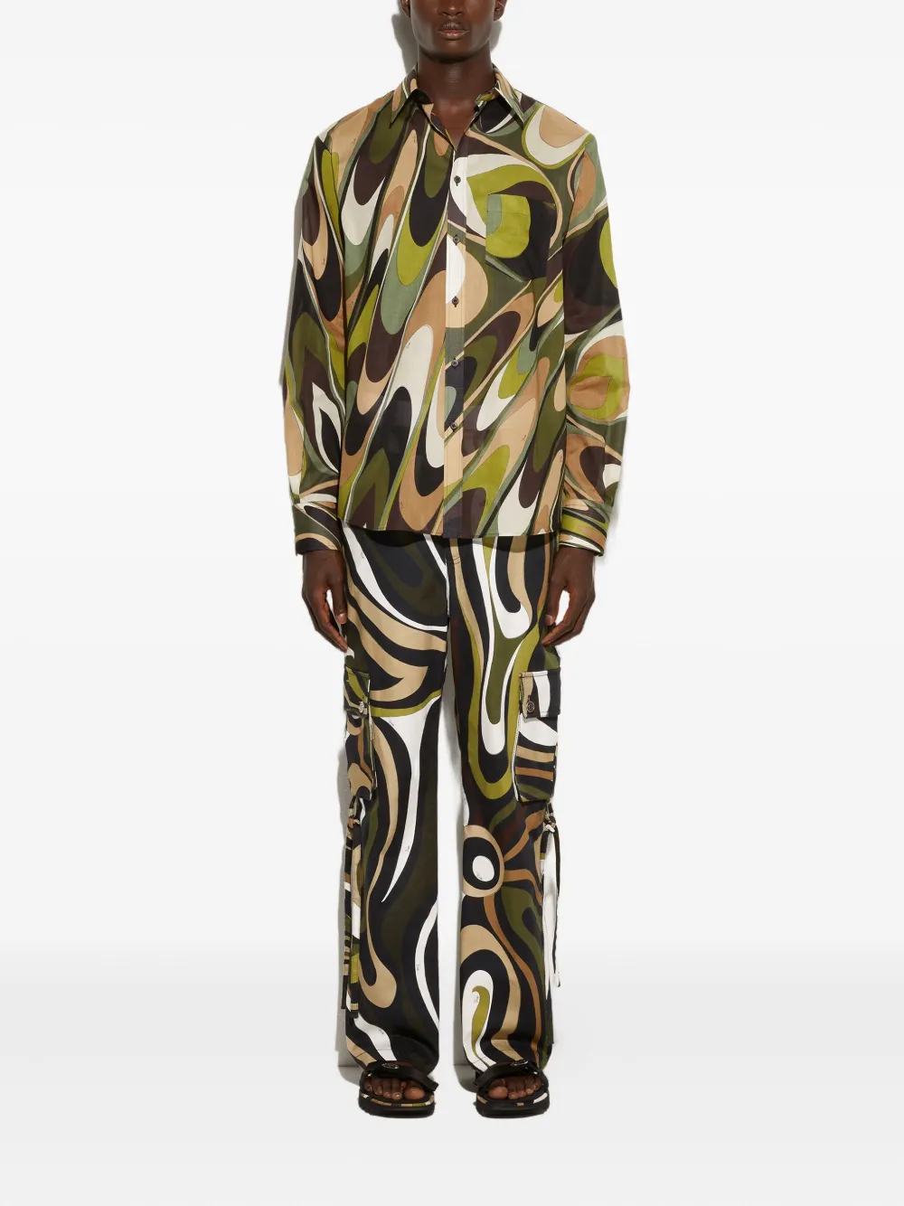 PUCCI swirl-print cargo trousers - Groen