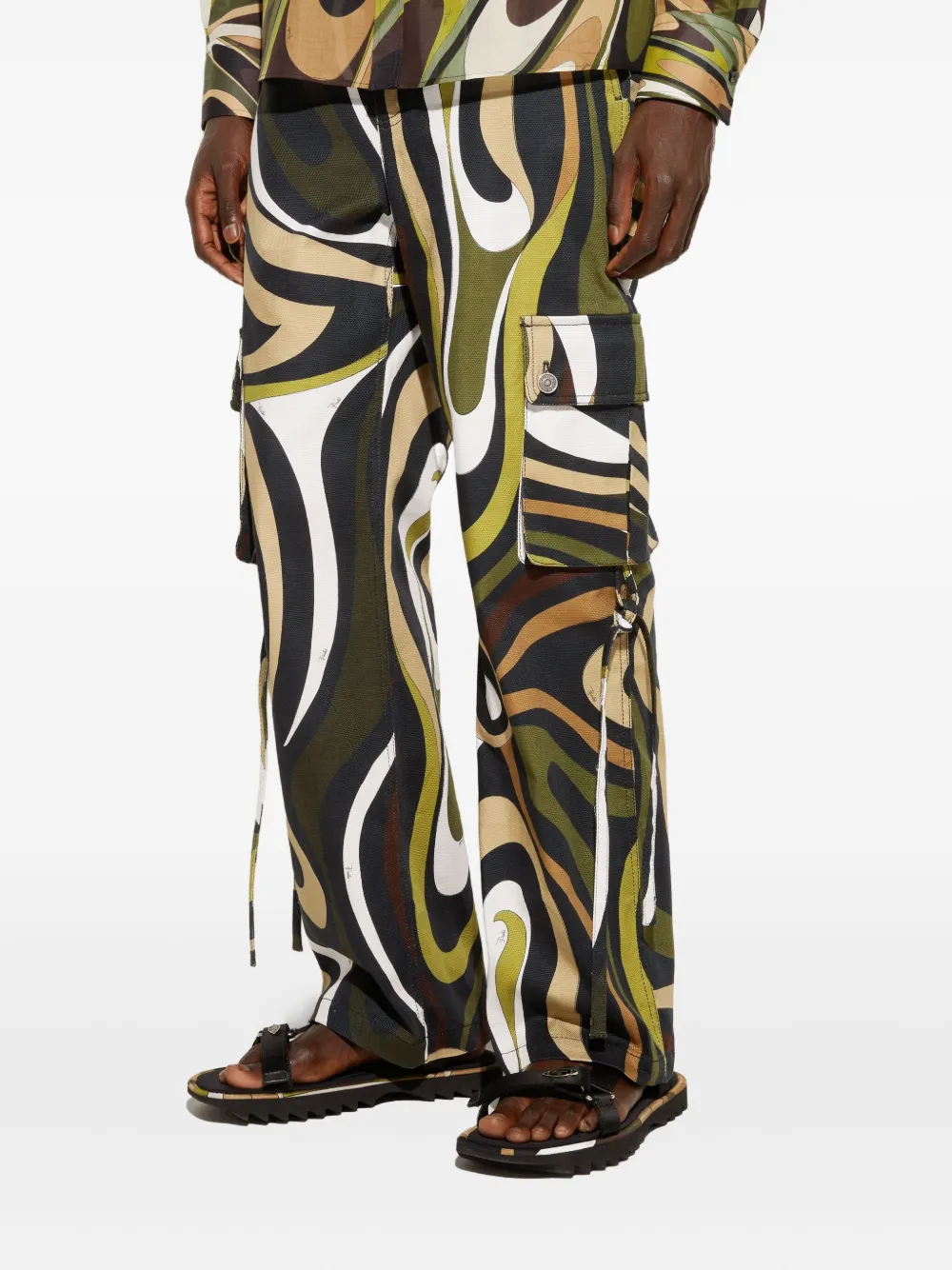 PUCCI Cargo broek met print Groen
