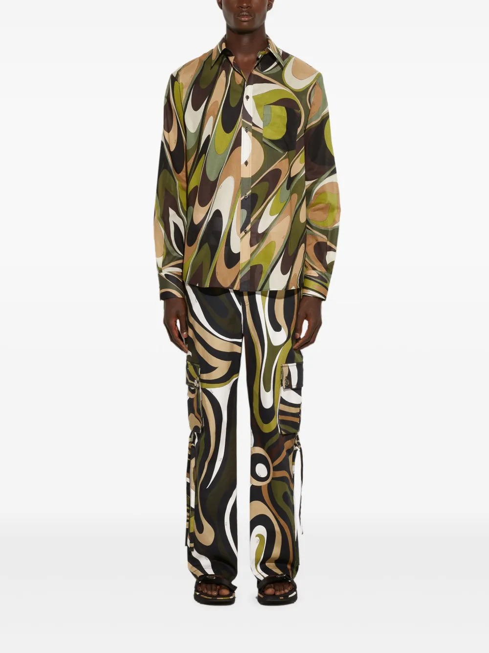 PUCCI Cargo broek met print Groen
