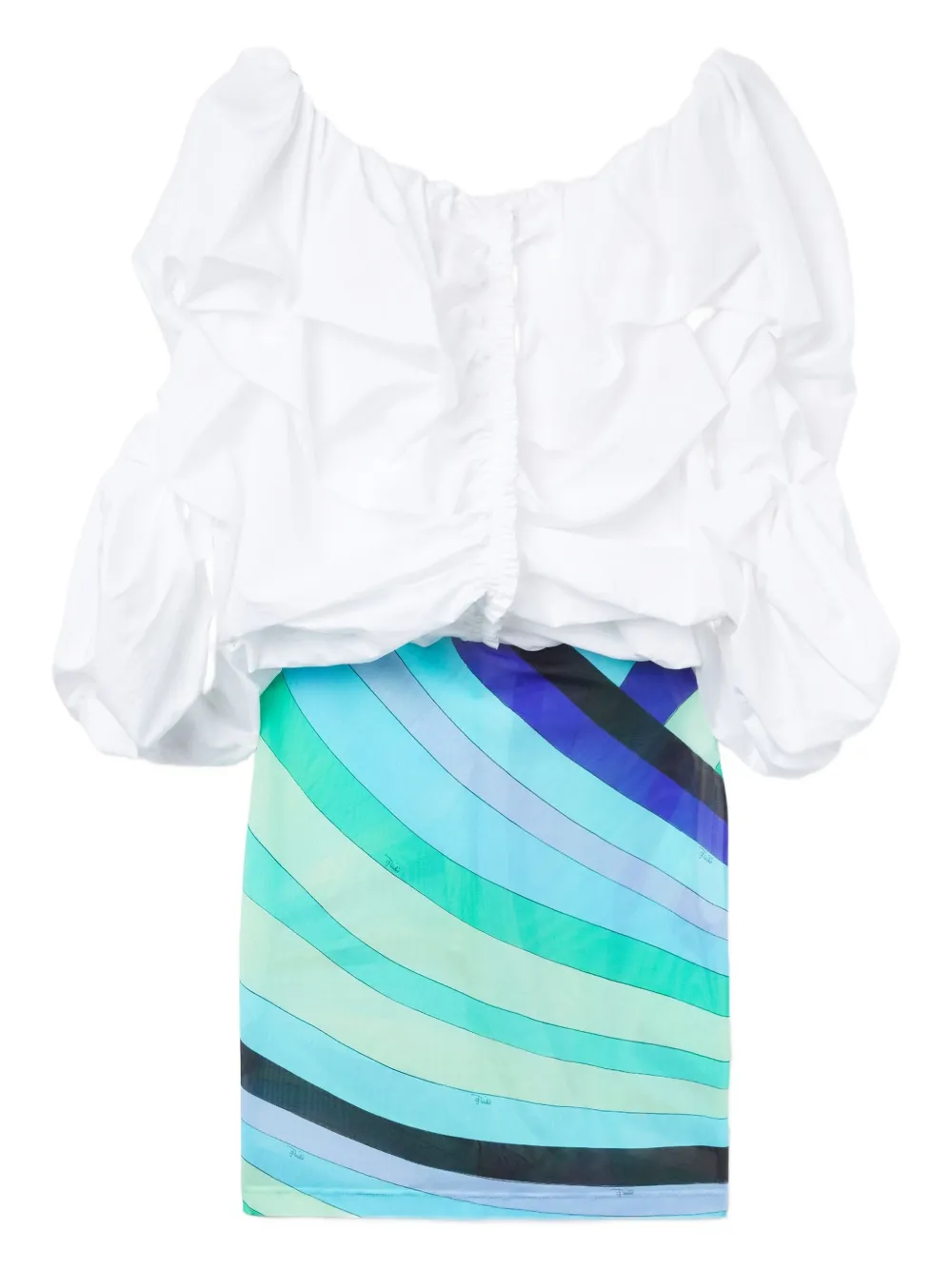 PUCCI Jurk met pofmouwen en print Wit
