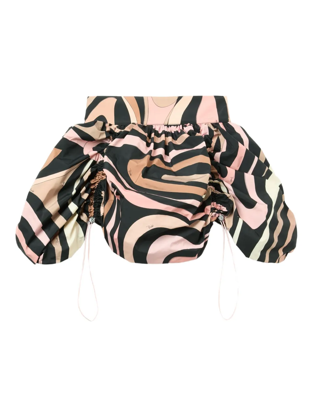 PUCCI Rok met trekkoord en marmerprint Roze